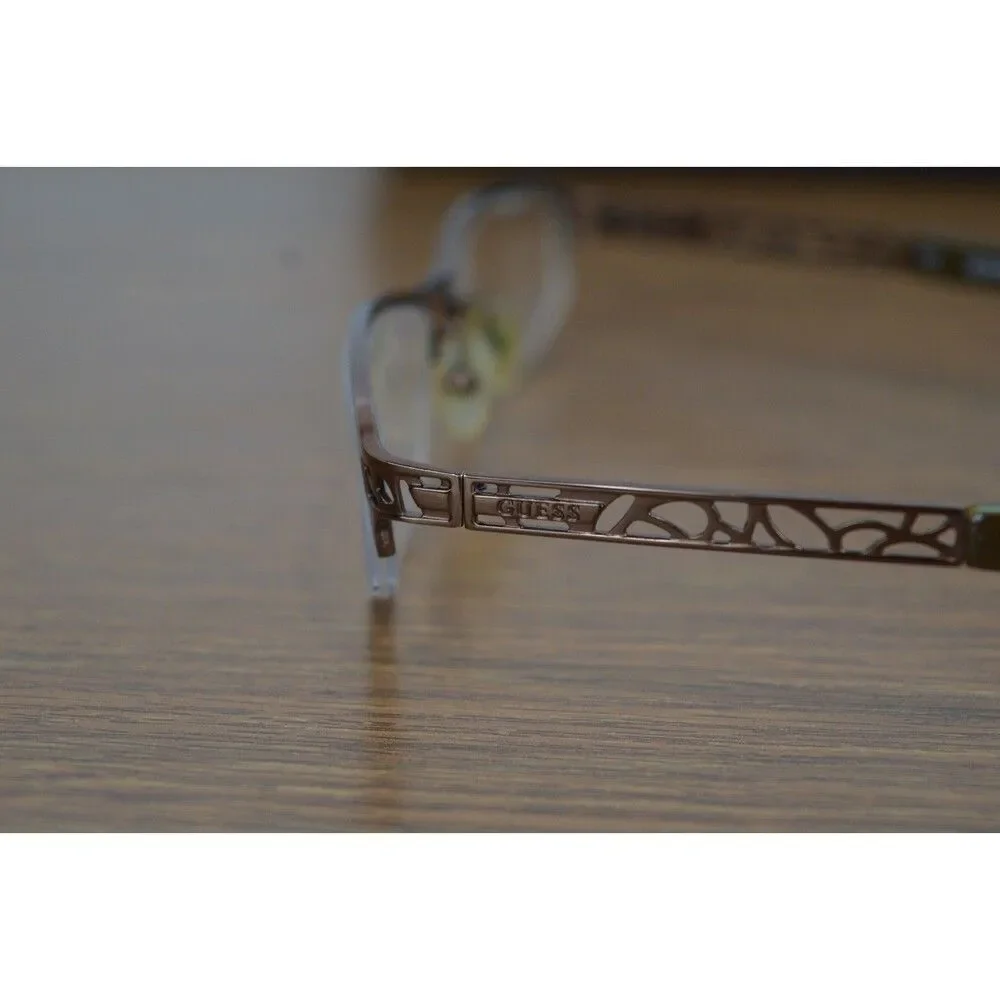 Guess Women's Cat Eye Glasses 37 Frame Grooved Metal 50 18-135 Eyeglasses 1504